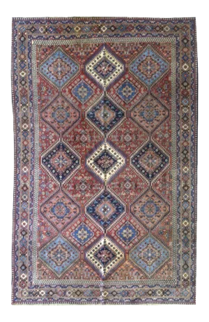 Vintage Primitive & Tribal Panel Design Yalame Rug
