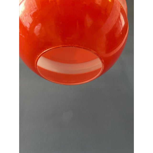 Mid-Century Modern Orange and White Glass Pendant Lamp from Peill & Putzler For Sale - Image 10 of 11
