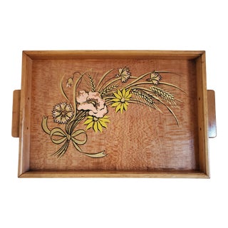 1940s Hand-Painted Serving Tray For Sale