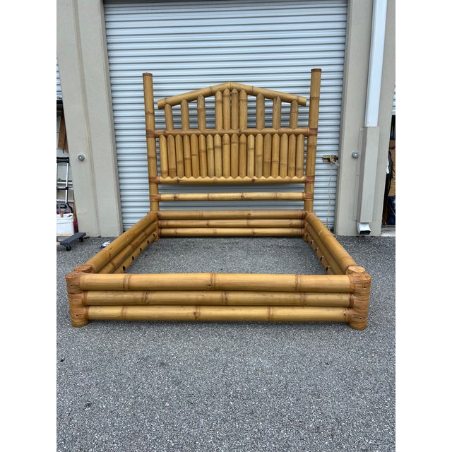 Bamboo King Size Poster Headboard Bed Footboard Rails For Sale - Image 12 of 12