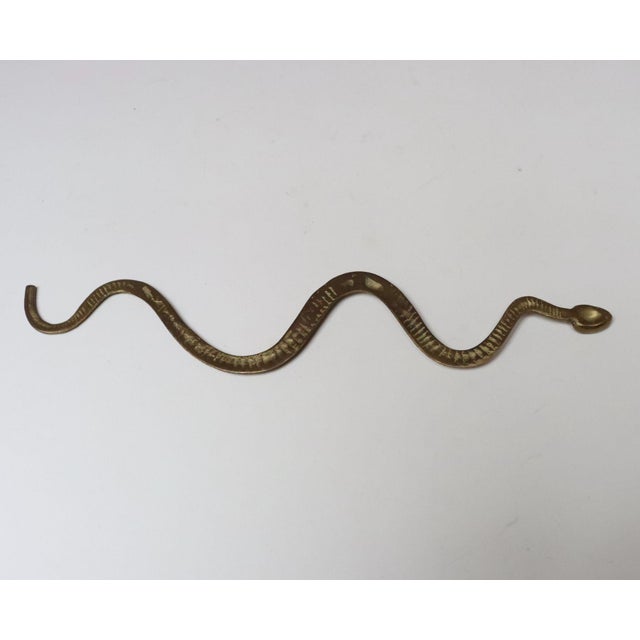 Metal Art Deco Hammered Cast Brass Snake Form Serpentine Sculpture For Sale - Image 7 of 14