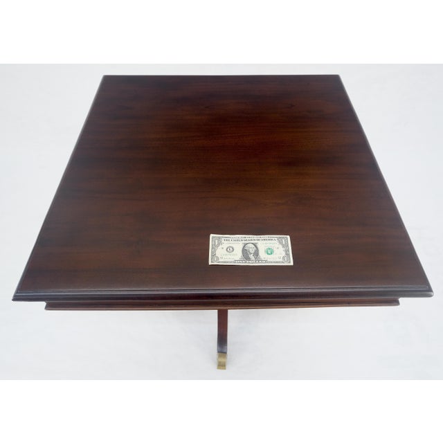 Chocolate Antique Solid Mahogany c1920s 30" Square Game Dining Table MINT For Sale - Image 8 of 13