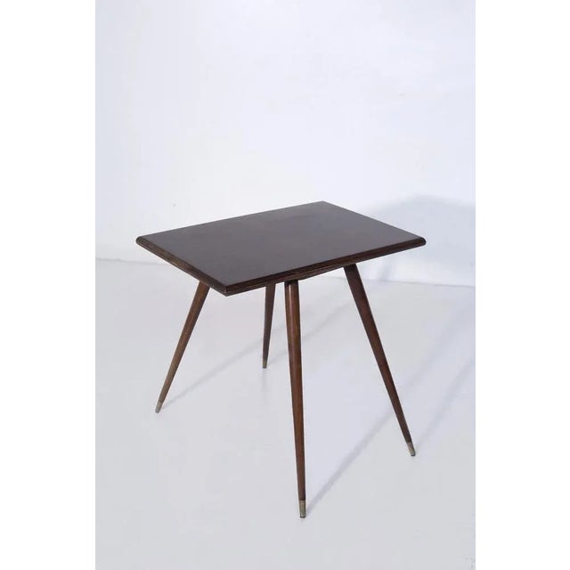 Vintage Italian Coffee Table with Brass Feet, 1950, in Good conditions. Designed 1950 to 1959