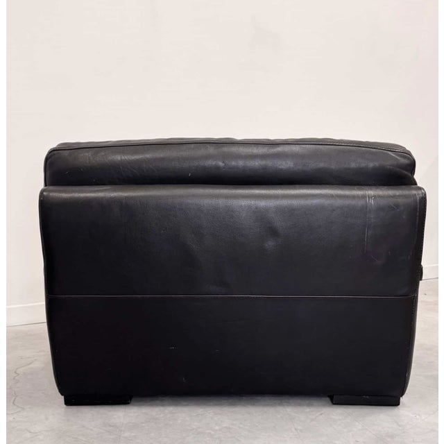 Black Vintage Chair in Black Leather from Roche Bobois, 1990 For Sale - Image 8 of 9