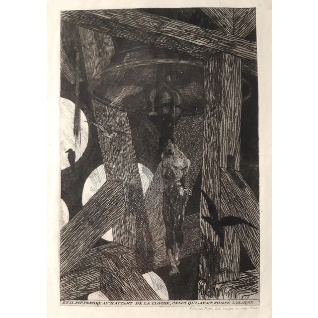 Le Pendu (The Hanged Man) - Original Etching by Félicien Rops - 1868 1868 For Sale