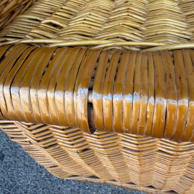 McGuire Sculptural Rattan Lounge Chair, 1970s – High Back Wicker For Sale - Image 11 of 11