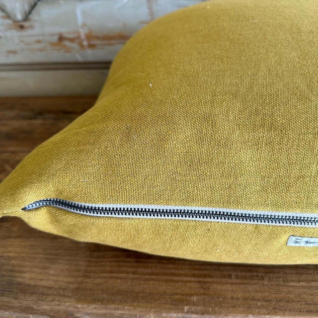 Mid-Century Modern French Stone Washed Linen Accent Pillow For Sale - Image 3 of 7