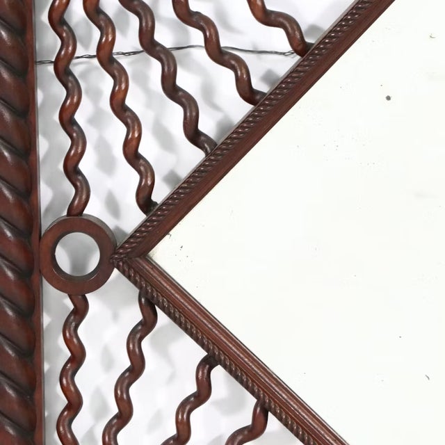 Traditional Late 19th Century Aesthetic Movement Carved Wood Wall Mirror With Sunburst Frame For Sale - Image 3 of 7