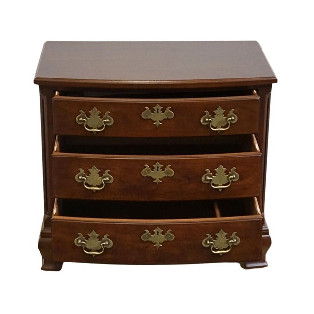 Late 20th Century Late 20th Century Henredon Furniture Salem Collection Solid Mahogany Traditional Style 28" Three Nightstand 5501-06 For Sale - Image 5 of 13