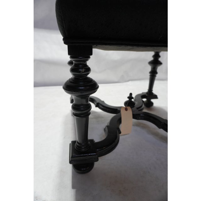 19th Century William & Mary Style Footstool With a Black Velvet Upholstered Seat For Sale - Image 16 of 16