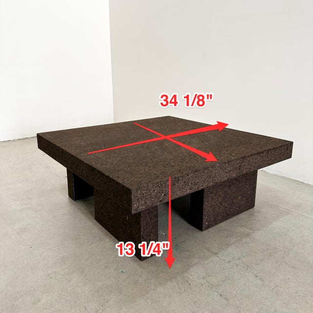 Vintage 1970s Mid-Century Modern Square Chocolate Cork Coffee Table For Sale - Image 10 of 10