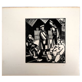 Jean-Emile Laboureur, Prisoners Resting, Engraved Wood For Sale