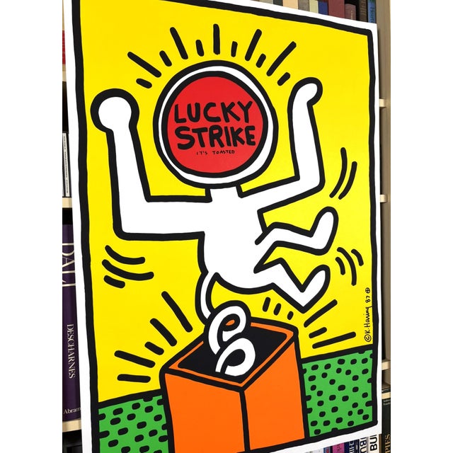 Keith Haring Keith Haring Lucky Strike Original 1987 Silkscreen Poster For Sale - Image 4 of 10