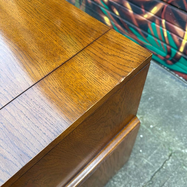 Lexington Campaign Style Pecan and Brass Dry Bar For Sale - Image 11 of 12