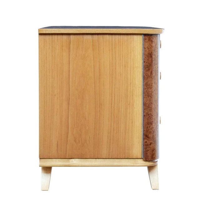 Mid 20th Century Swedish Elm and Burr Fitted Chest of Drawers For Sale - Image 4 of 12