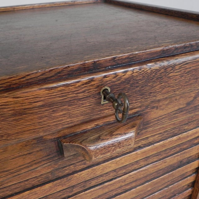 Oak Roller Shutter Cabinet, 1930s For Sale - Image 16 of 18