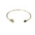 Contemporary Late 20th Century 14k Yellow Gold and Diamond Teardrop Open Wire Cuff Bracelet For Sale - Image 3 of 8