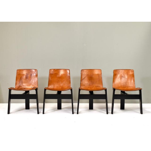 Elevate your interior with this iconic set of ‘Tre 3’ dining chairs by Angelo Mangiarotti for Skipper, a masterclass in...