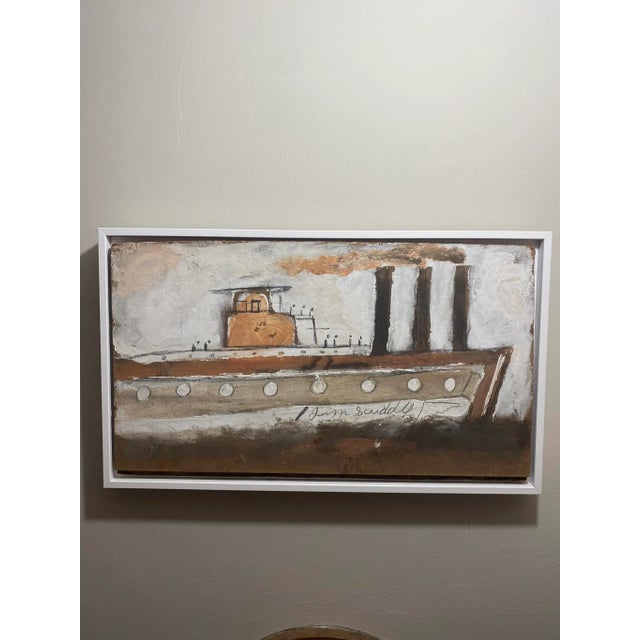 Jimmy Lee Sudduth Folk Art Painting Steam Ship For Sale - Image 12 of 12