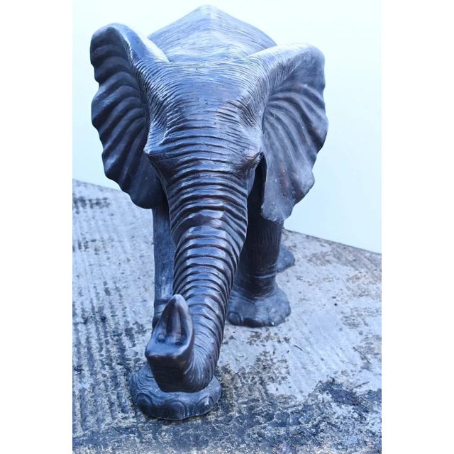 Large Bronze Elephant Garden Statue For Sale - Image 5 of 10