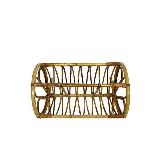 Set of Mid-20th Century Rattan and Bamboo Chair and Magazine Rack For Sale - Image 10 of 12