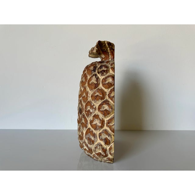 1980s Vintage Sarreid Ltd Carved Wood Pineapple Sculpture For Sale - Image 5 of 11