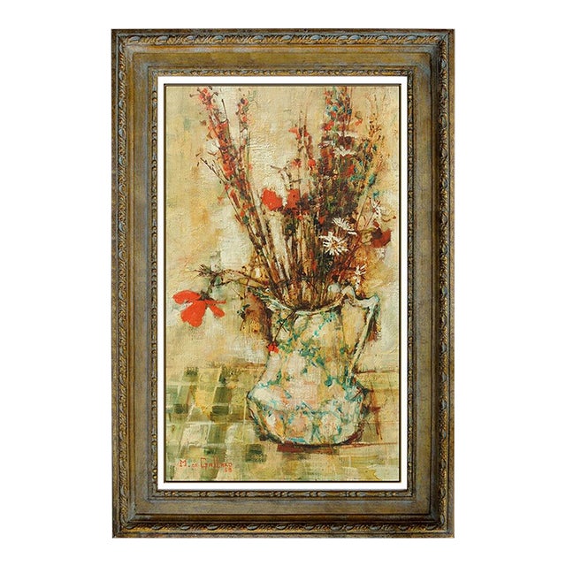 1950s Vase of Flowers, Michel De Gallard For Sale