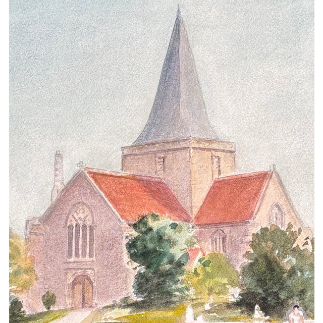 Watercolor; Harold Latham; St. Andrew’s Church, Alfriston, East Sussex, England Attributed to: Harold Louis Latham...