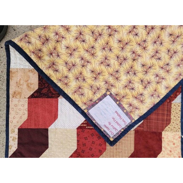 Textile 20Thc Folky Flag Quilt For Sale - Image 7 of 9