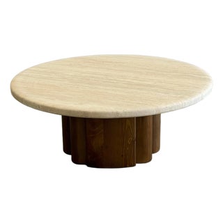 Late 20th Century Travertine Coffee Table For Sale