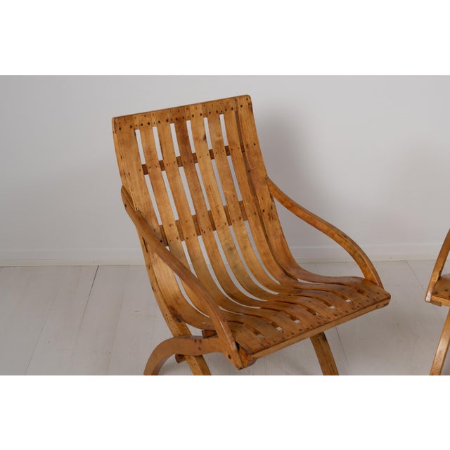 Set of 20th Century Swedish Grace Bare Wood Armchairs For Sale - Image 9 of 12