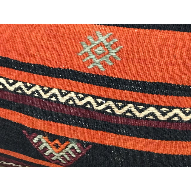 Vintage Striped Design Turkish Anatolian Kilim Pillow Cover For Sale - Image 4 of 6