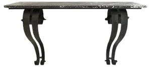 Art Deco French Console Table in Forged Metal and Marble by Raymond Subes, 1925