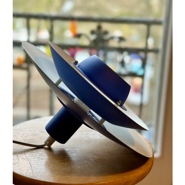 Mid-Century Modern Vintage Blue Viola Pendant Lamp from Jeka, 1970s For Sale - Image 3 of 11