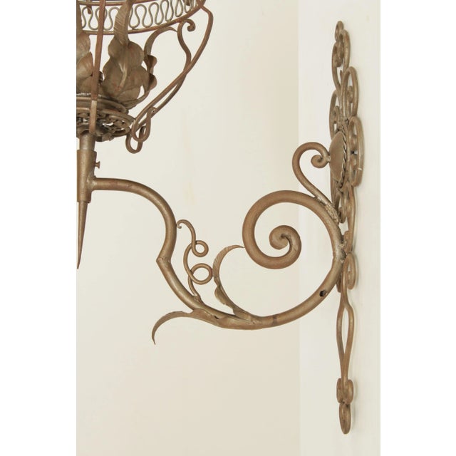 Vintage Italian Wrought Iron Wall Sconce For Sale - Image 9 of 12