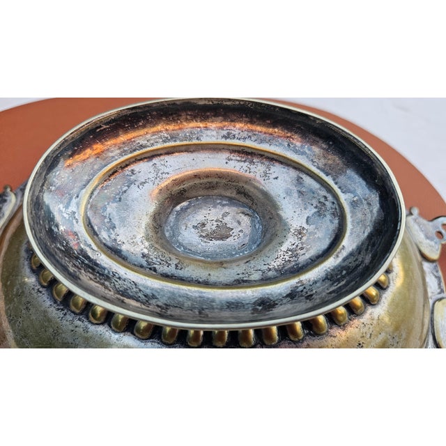 Antique Art Nouveau Brass-Plated Plateau, 1890s For Sale - Image 6 of 8