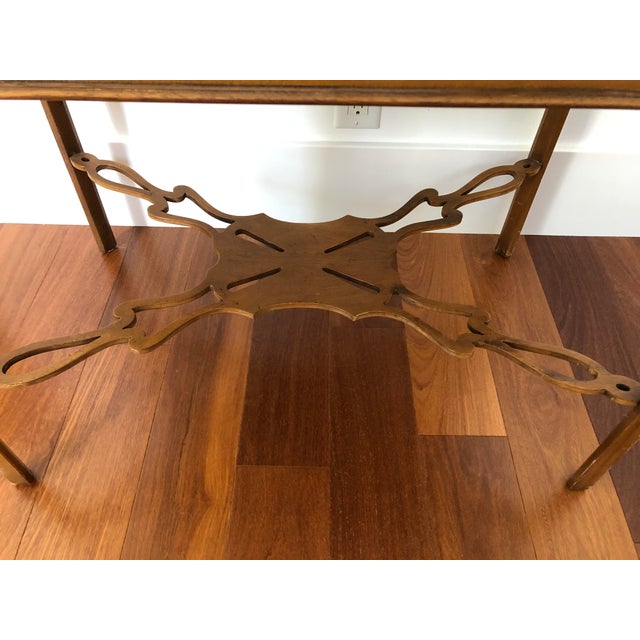 1980s Vintage Baker Furniture Mahogany Tea Table For Sale In West Palm - Image 6 of 8