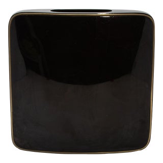 Vase in Black Shell With Brass Details by R&y Augousti For Sale