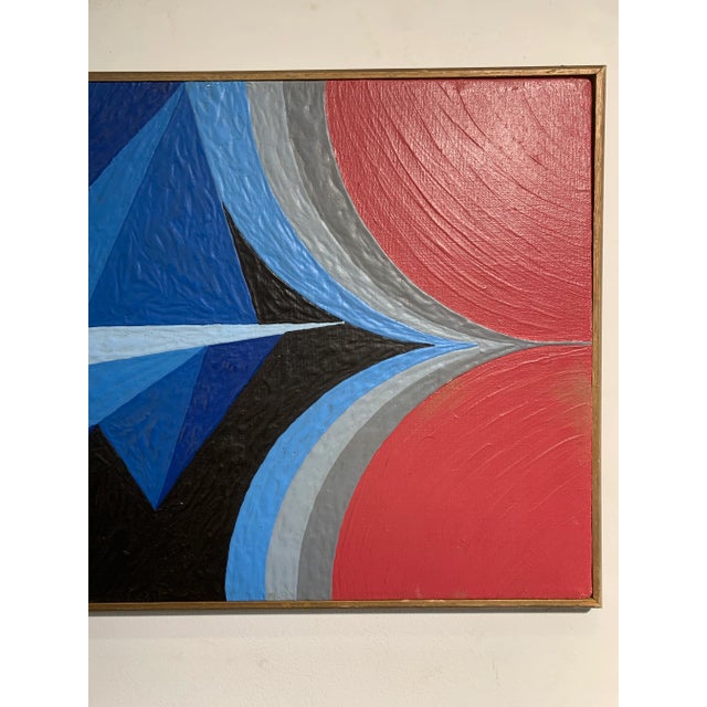 Mid 20th Century Hand Edge Minimalist Abstract Oil on Canvas Painting For Sale - Image 4 of 9