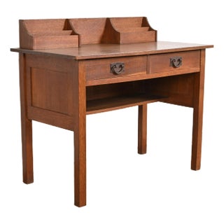 Gustav Stickley Mission Oak Arts & Crafts Writing Desk, Circa 1900 For Sale