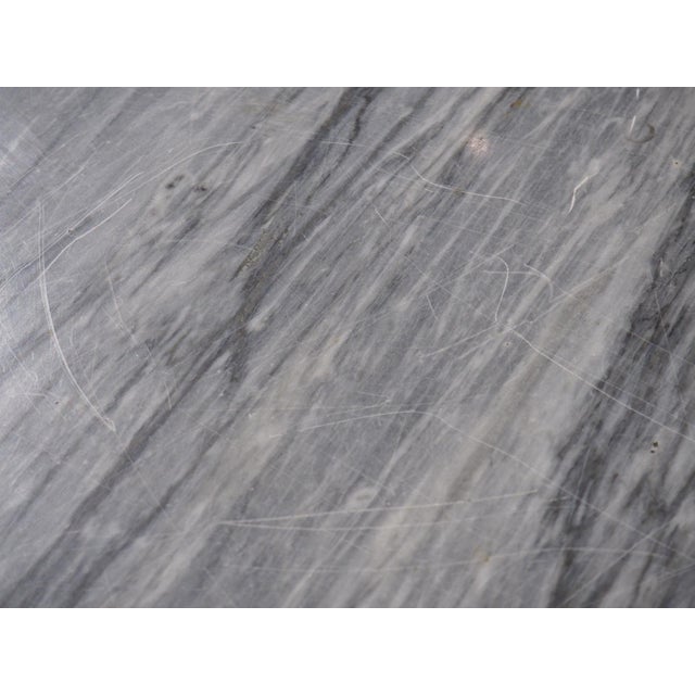 19th Century French Painted Louis XVI Style Dining Table With Grey Marble Top For Sale In Dallas - Image 6 of 18