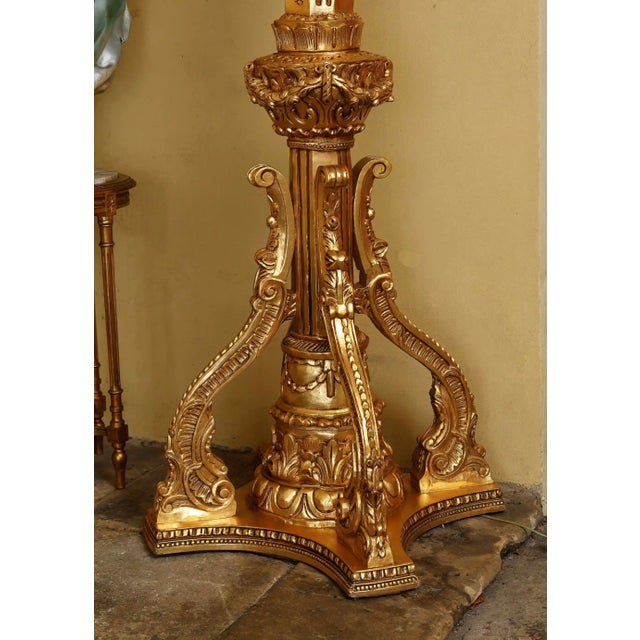 2000 - 2009 Gold Lanterns on Carved Legs, Set of 2 For Sale - Image 5 of 12