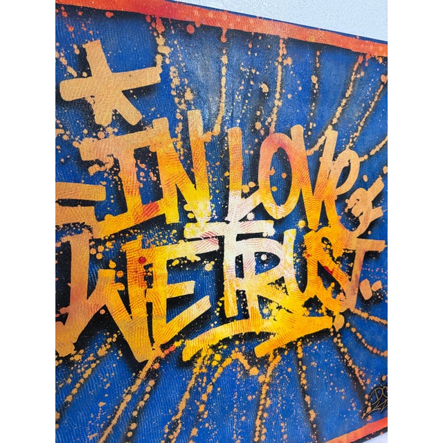 Blue DOK, Large French Street Art Mixed Media Graffiti Painting DoK In Love We Trust, 2021 For Sale - Image 8 of 13