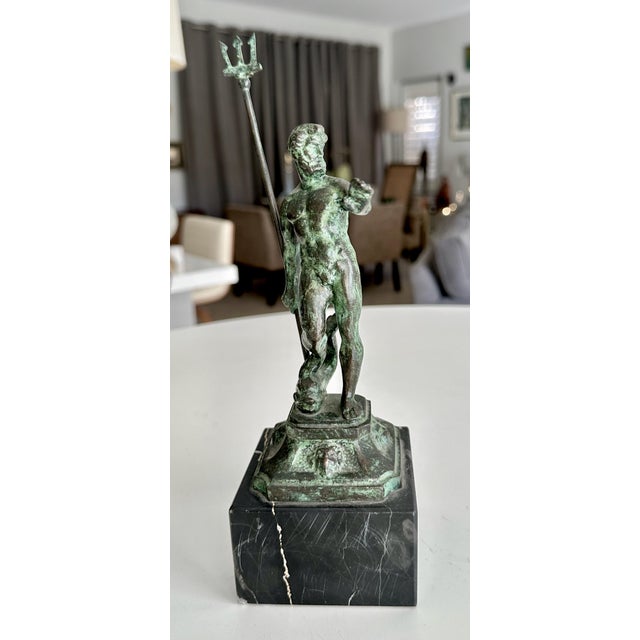 Bronze Statue Greek God Poseidon Holding Trident For Sale - Image 10 of 17