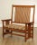High Quality American Made Oak Wood Frame Settee Bench with Custom Upholstery, #35 Finish by Stickley