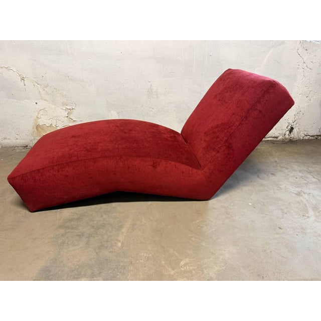 Mitchell Gold Mitchell Gold Furniture Contemporary Red Upholstered Chaise Lounge For Sale - Image 4 of 17