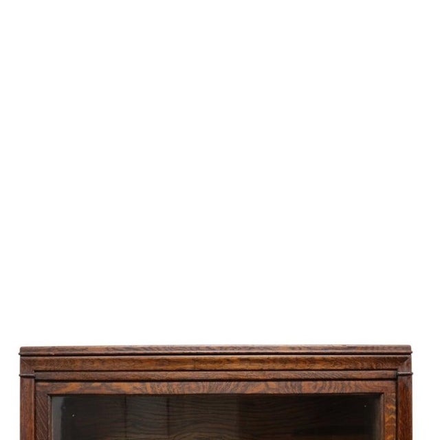 Brown Arts & Crafts Macey Oak 3-Stack Barrister Bookcase Signed C1920 For Sale - Image 8 of 13