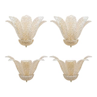 Murano Glass Tronchi Wall Sconces in Transparent Gold by SimoEng - Set of 4 For Sale