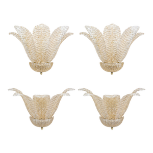 Murano Glass Tronchi Wall Sconces in Transparent Gold by SimoEng - Set of 4