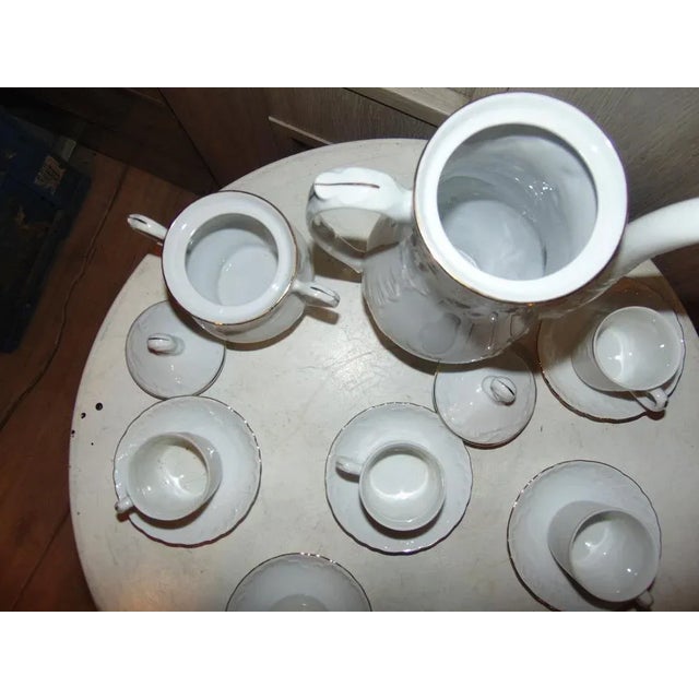 Roccoco Mocca Tea Set, Ćmielów, 1950s, Set of 14 For Sale - Image 9 of 13